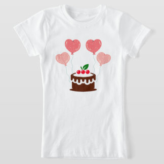 Verjaardagstaart Bedrukt Meisjes T-shirt