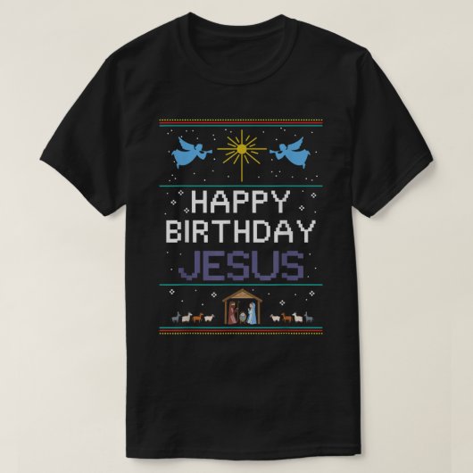 verjaardagstaart blije verjaardag jezus Christelij T-shirt (Design voorkant)
