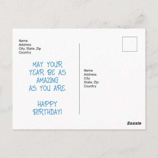 Verjaardagstaart Briefkaart (Achterkant)