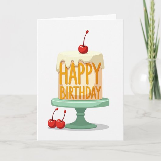Verjaardagstaart Cadeau kaart (Voorkant)