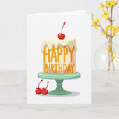 Verjaardagstaart Cadeau kaart (Gele Bloem)