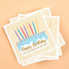 Verjaardagstaart Chic Aangepaste Kantoorfeest Servet