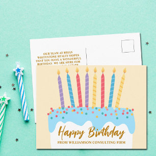Verjaardagstaart Chic Aangepaste Zakelijke Briefkaart