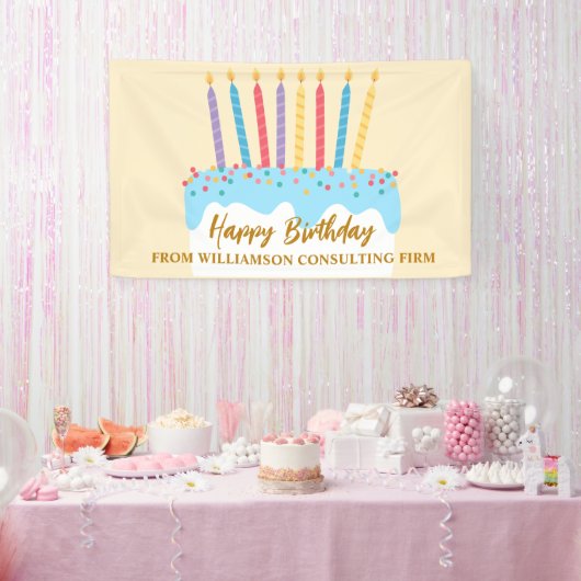 Verjaardagstaart Chic Aangepaste Zakelijke Spandoek (Feest)