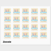 Verjaardagstaart Chic Aangepaste Zakelijke Vierkante Sticker (Vel)