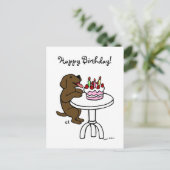 Verjaardagstaart Chocolade Labrador Cartoon Briefkaart (Staand voorkant)