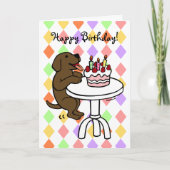Verjaardagstaart Chocolade Labrador Cartoon Kaart (Voorkant)