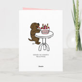 Verjaardagstaart Chocolade Labrador Cartoon Plain Kaart (Achterkant)