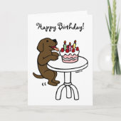 Verjaardagstaart Chocolade Labrador Cartoon Plain Kaart (Voorkant)