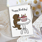 Verjaardagstaart Chocolade Labrador Cartoon Plain Kaart