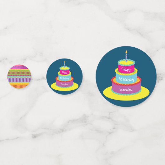 verjaardagstaart confetti (Voorkanten)