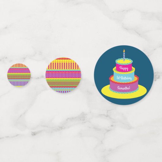 verjaardagstaart confetti (Achterkanten)