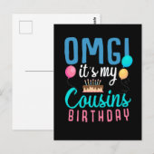 Verjaardagstaart Cousin Grappige Ballon Jongens Ki Briefkaart (Voorkant / Achterkant)