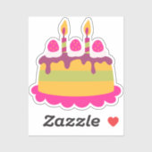 Verjaardagstaart Custom Cut Sticker (Vel)