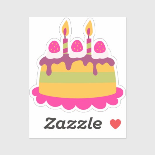 Verjaardagstaart Custom Cut Sticker (Vel)