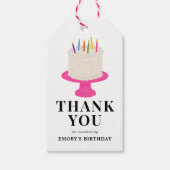 Verjaardagstaart Dank u Cadeau Label Cadeaulabel (Voorkant)