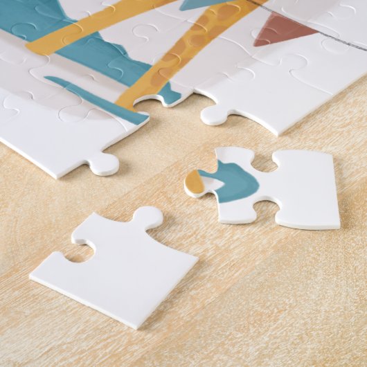 Verjaardagstaart en leuke dieren: beer giraffe legpuzzel (Zijkant)