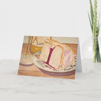 Verjaardagstaart en wijn kaart