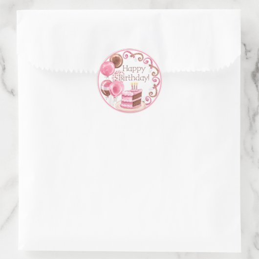 Verjaardagstaart Envelope Seal Ronde Sticker (Tas)