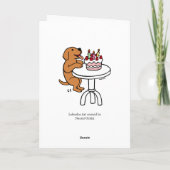 Verjaardagstaart Fox Red Labrador Cartoon Kaart (Achterkant)