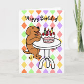 Verjaardagstaart Fox Red Labrador Cartoon Kaart (Voorkant)