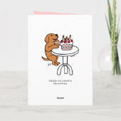 Verjaardagstaart Fox Red Labrador Cartoon Plain Kaart (Achterkant)