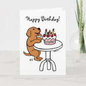 Verjaardagstaart Fox Red Labrador Cartoon Plain Kaart (Voorkant)