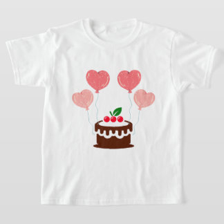 Verjaardagstaart Gedrukte Meisjes Basic T-shirt