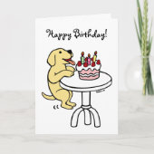 Verjaardagstaart Geel Labrador Cartoon Plain Kaart (Voorkant)