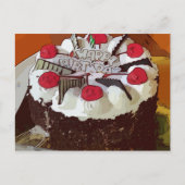 Verjaardagstaart Gelukkige verjaardag met rode ker Briefkaart (Voorkant)