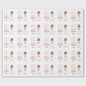 Verjaardagstaart gepersonaliseerd Happy Birthday Cadeaupapier (Vlak)