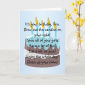 Verjaardagstaart gepersonaliseerde zoon verjaardag kaart (Gele Bloem)