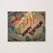 verjaardagstaart geschenk puzzel legpuzzel (Horizontaal)