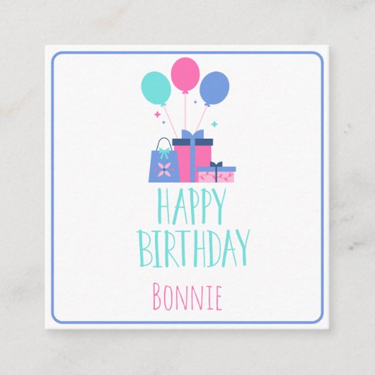 Verjaardagstaart Gift Enclosure Kaart – gepersonal (Voorkant)