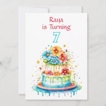 Verjaardagstaart illustratie Meisje's Verjaardagsf