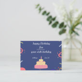 verjaardagstaart informatiekaartje (Staand voorkant)