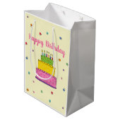 Verjaardagstaart Kaars Whimsical Medium Cadeauzakje (Achterkant Gekanteld)