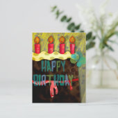 Verjaardagstaart | Kaarsen Ansichtkaart Briefkaart (Staand voorkant)