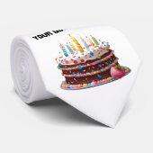 Verjaardagstaart Kaarsen Custom Gepersonaliseerde  Stropdas (Opgerold)