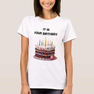 Verjaardagstaart Kaarsen Custom Gepersonaliseerde T-shirt
