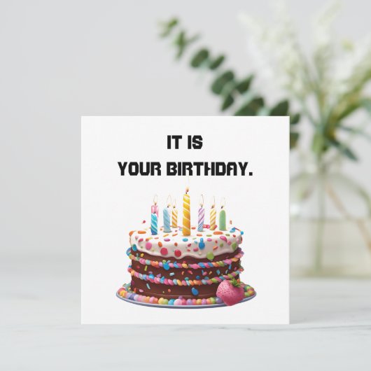 Verjaardagstaart Kaarsen Maatwerk Persoonlijk Vier Kaart (Staand voorkant)