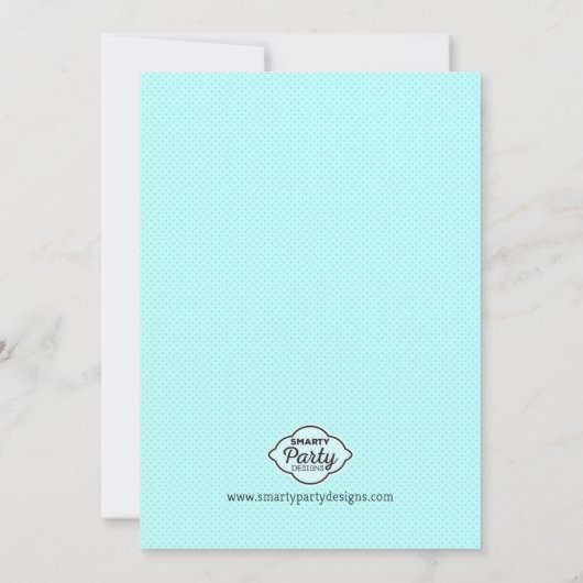 Verjaardagstaart & kaarsenfeest uitnodiging (Achterkant)