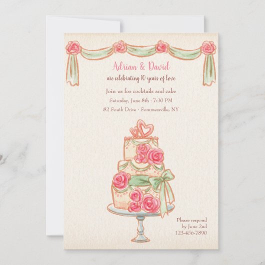 Verjaardagstaart Kaart (Voorkant)