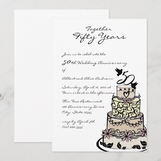 Verjaardagstaart Kaart (Voorkant / Achterkant)