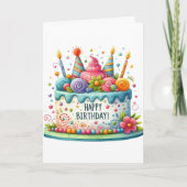 Verjaardagstaart  kaart (Voorkant)