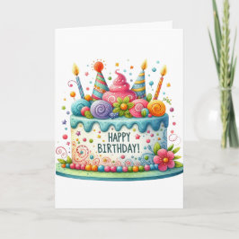 Verjaardagstaart  kaart