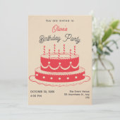 verjaardagstaart kaart (Staand voorkant)