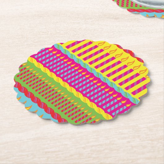 verjaardagstaart kartonnen onderzetters (Gekanteld)