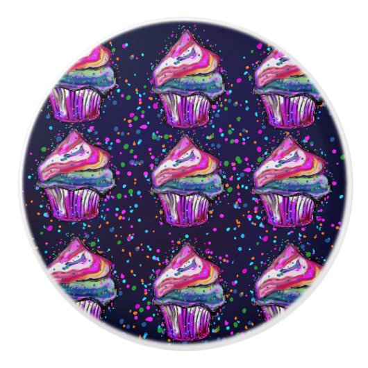 Verjaardagstaart Keramische Knop (Voorkant)