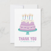 Verjaardagstaart Kinderfeestje Bedankkaart (Voorkant)